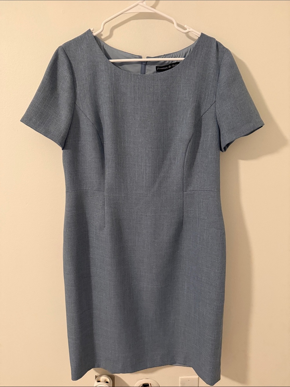 Preston & York Light Blue Short Sleeve Sheath Dress